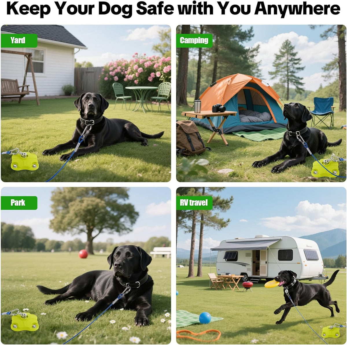 Heavy Duty Dog Tie Out Stake with 2x20FT Cables for Outdoor - Dog Stake+ 20ft Cable/200lbs - image 4