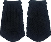 Black knit turtleneck pullover dog sweater in size M - view 2