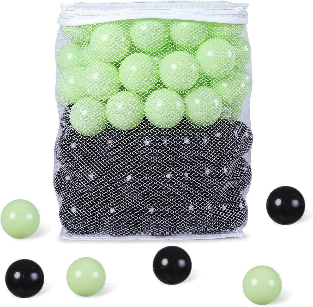 GUESVOT ball pit balls, 100 crush proof plastic balls with reusable storage bag - view 10