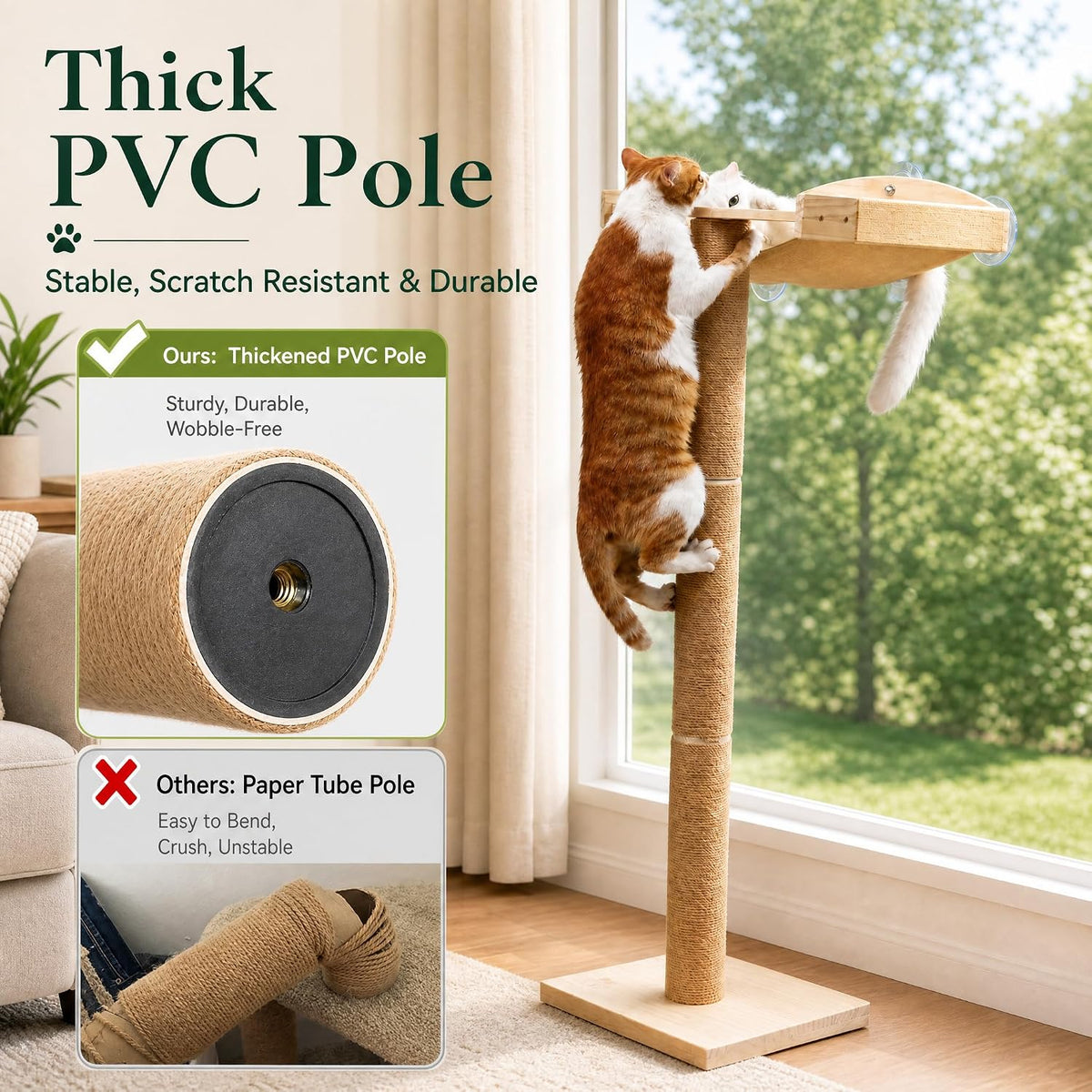 Cat Scratching Post with Large Window Perch - standard - image 3