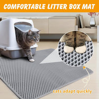 Double Layer Cat Litter Mat, Waterproof Non-Slip - grey / 30x24 inch - image 2