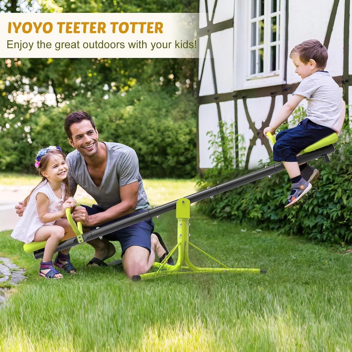 Iyoyo Teeter Totter Seesaw for Kids Children Ages 3-8 - Light Green - image 3