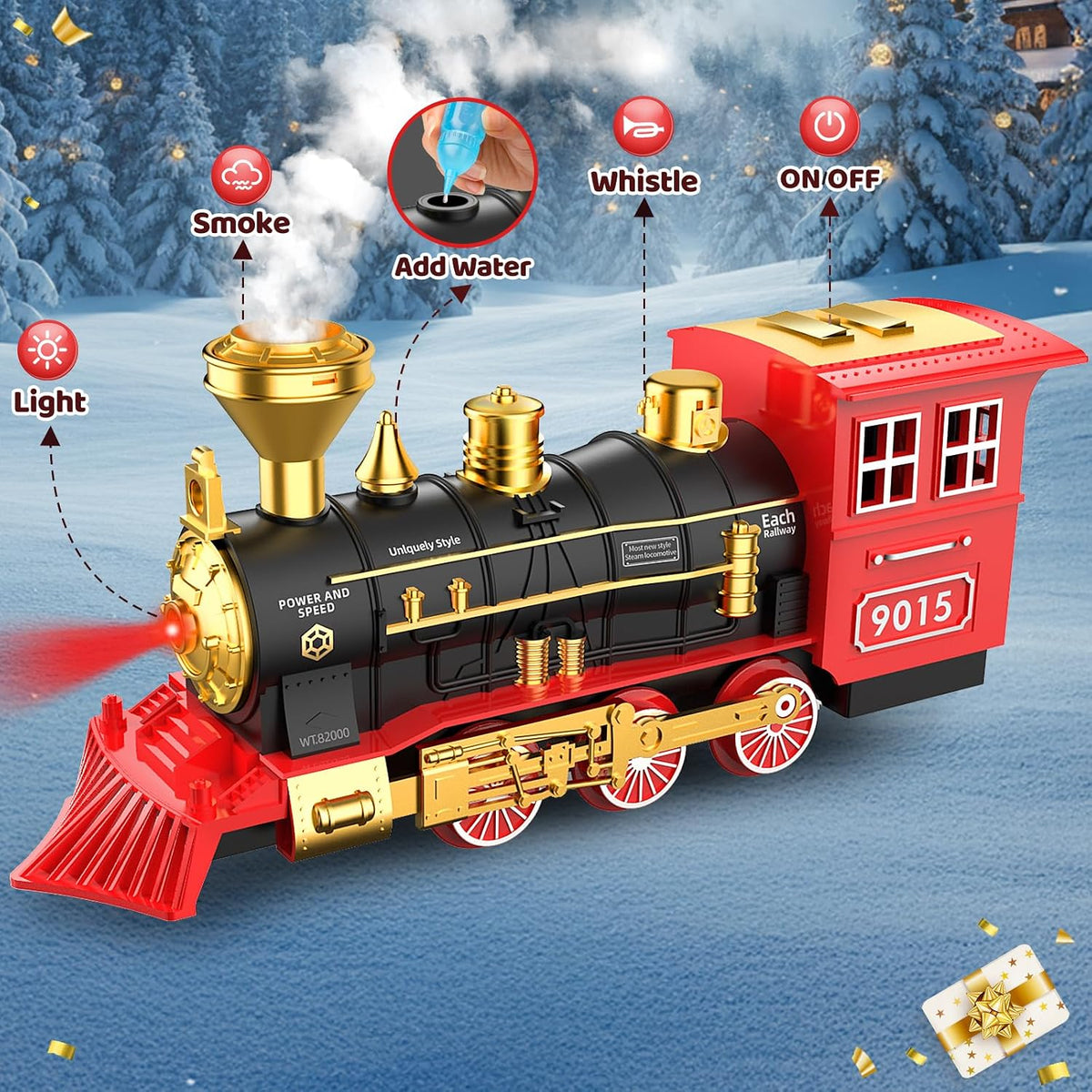 Hot Bee Train Set, Remote Control Train Toys with Smoke - Large - image 2