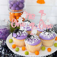 Gyufise Halloween baby shower cupcake toppers with Oh Baby ghost designs on picks - view 19
