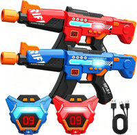 inodoo rechargeable laser tag set of 4 blasters with LED digital vests - view 3
