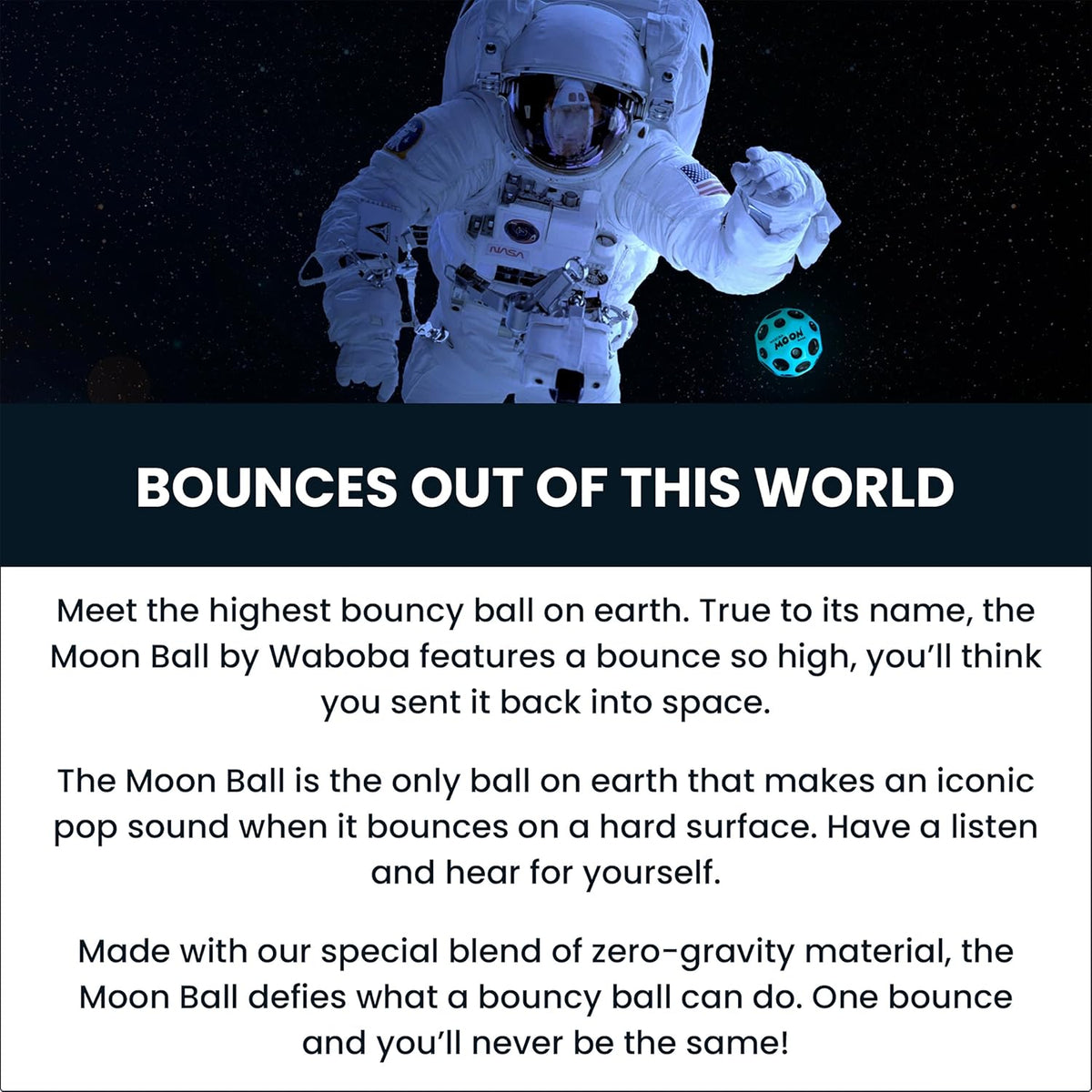 Waboba Moon Ball Gradient, Hyper Bouncy – Fun for Kids & Family - Rainbow - image 3