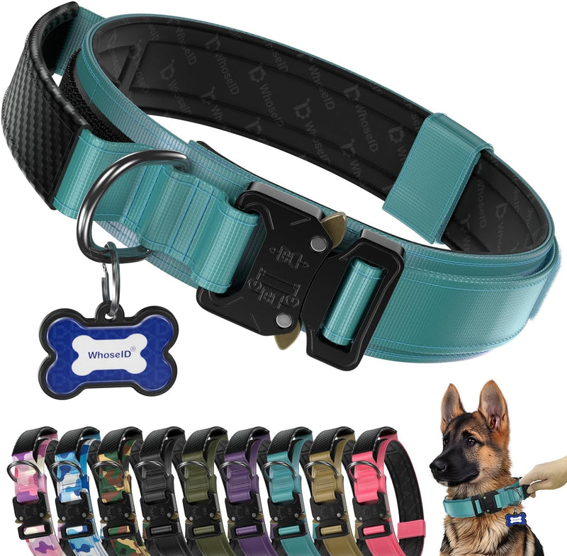 Premium Tactical Dog Collar - Blue / L: Fits Neck 17.5"-21.5"