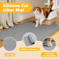 Pieviev Silicone Cat Litter Mat, Traps Litter & Easy to Clean - L-34''x22'' / Light Gray - image 4
