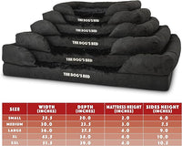 The Dog’s Bed, Medium Black Faux Fur 30x23.5, Memory Foam, Pain Relief: Arthritis, Hip & Elbow Dysplasia, Post Surgery, Lameness, Supportive, Calming, Washable Cover, Veterinary Approved
