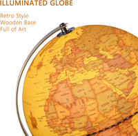 TTKTK Illuminated World Globe for Adults & Kids with Wooden Stand - image 3