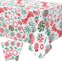 Newwiee 3 pack Halloween plastic tablecloths with candy corn print, 108 x 54 inches - view 3
