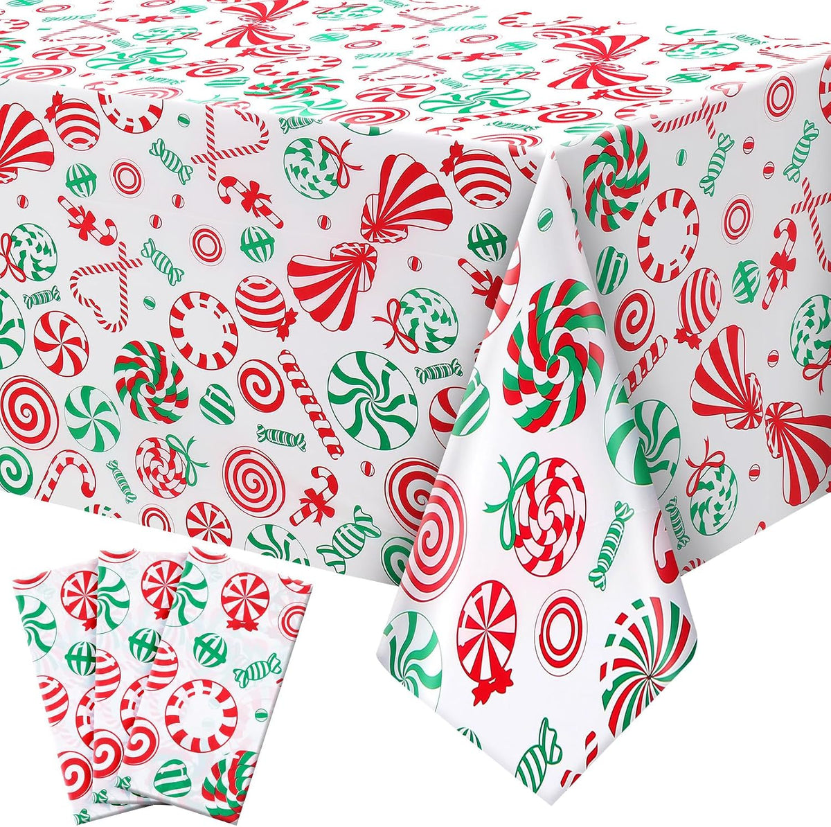 Newwiee 3 pack Halloween plastic tablecloths with candy corn print, 108 x 54 inches - view 3
