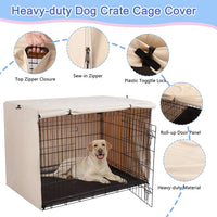 Deblue 36 inch Dog Crate Cover Fit for 36 inch Wire - – Essentials for Dogs - 42.0"L x 28.0"W x 30.0"H / Tan - image 4