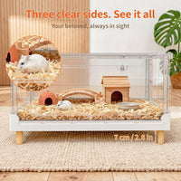 Hamster Cage15.4 High Panoramic Clear Syrian Playhouse – Essentials for Small Pets - Low (13.4" H) - image 3