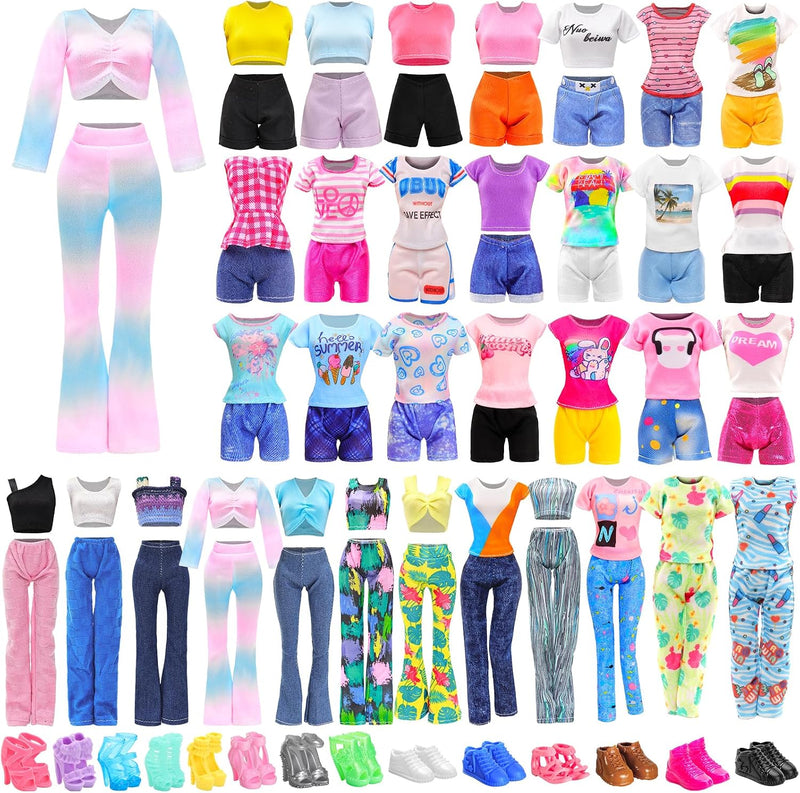 30 PCS Doll Clothes and Accessories Casual Outfit Shoes for 11.5 Inch