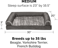 Furhaven Orthopedic Dog Bed for Large Dogs w/ Removable Bolsters - Medium / Charcoal - image 2