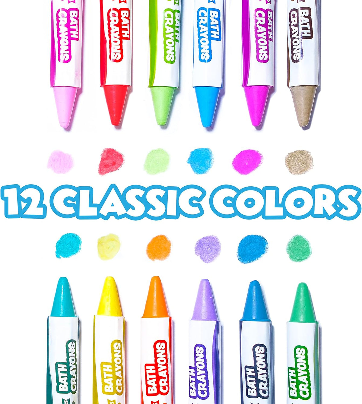 Tub Works Smooth Bath Crayons Bath Toy, Nontoxic - 12 Pack - image 2