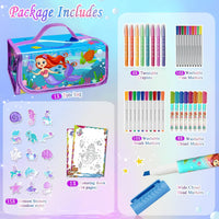 weirtoya 56 PCS Washable Scented Markers Set with Glitter Pencil Case - Mermaid - image 2