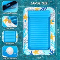 Inflatable Tanning Pool Lounger Float - Ocean Aqua / X-Large - image 2