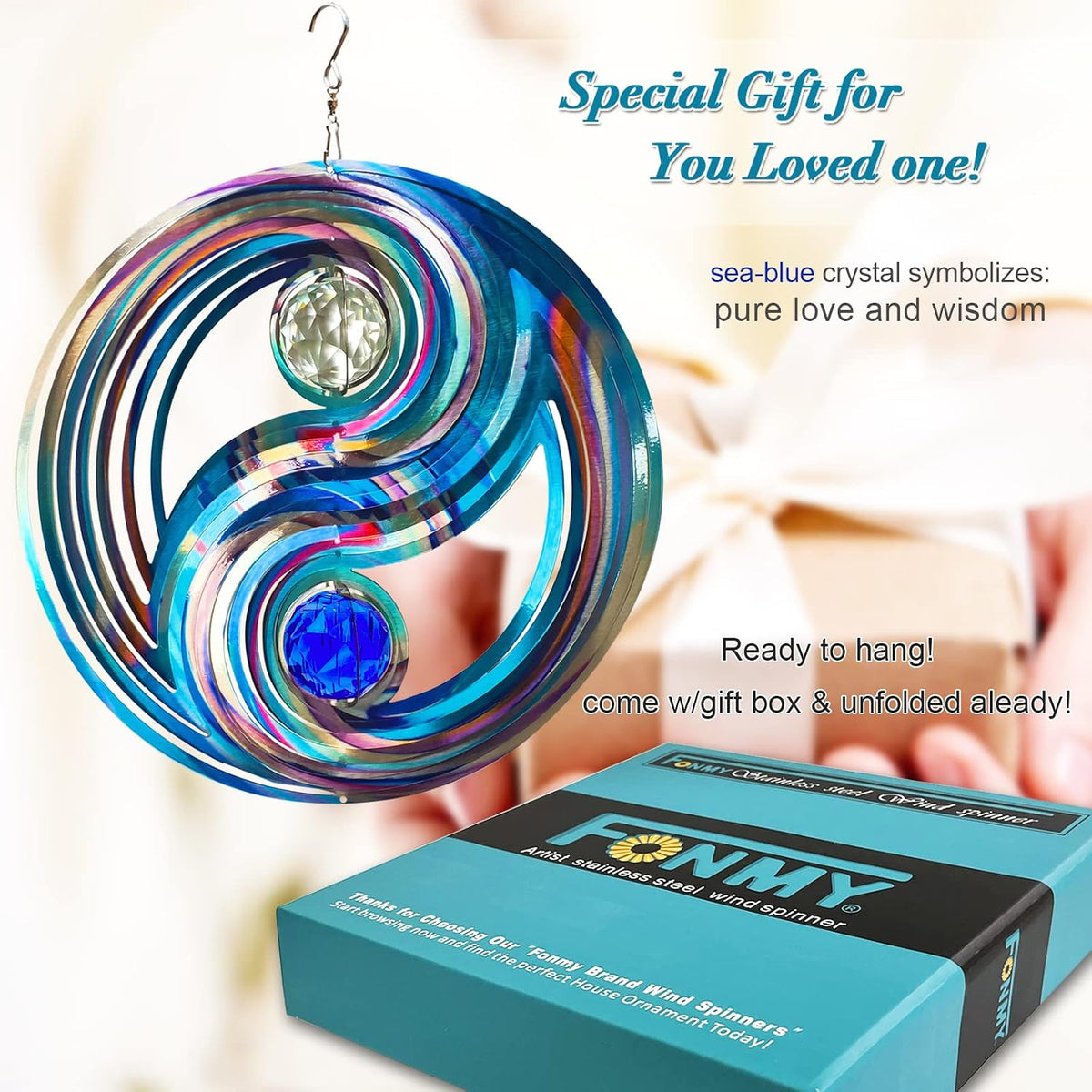 FONMY Wind Spinner Mandala Starry Sky 12 inch 3D Stainless Steel - 12inch / Mgb04 - image 2