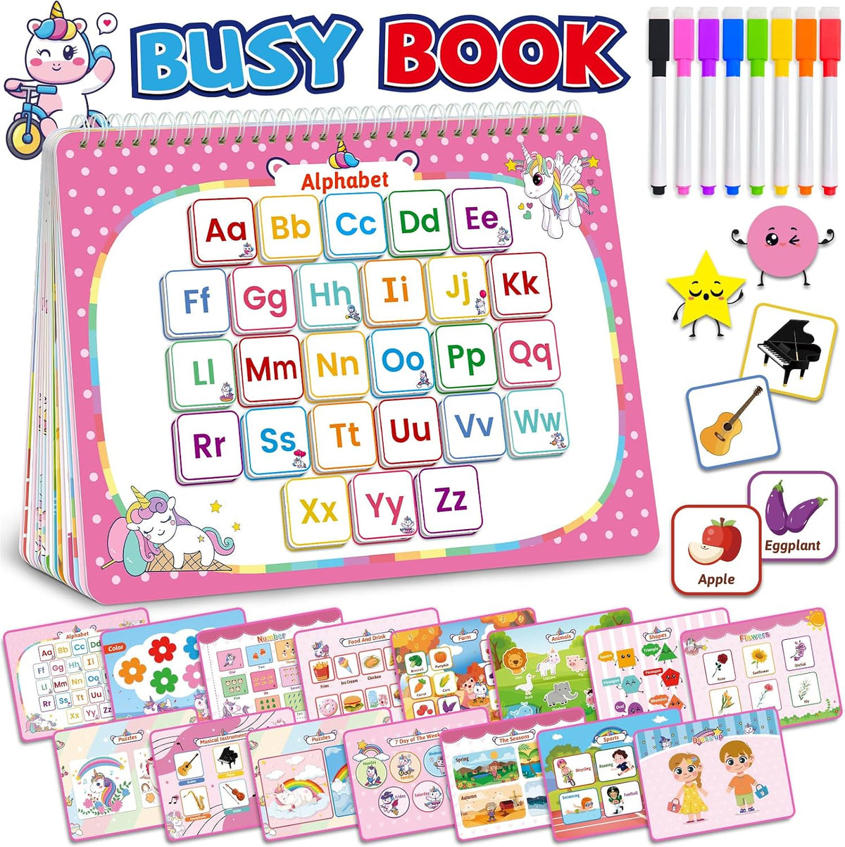 Benresive Busy Book for Toddlers 3-5 - Pink