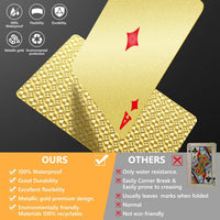 BIERDORF Waterproof Playing Cards, Deck of Cards, Poker Size – Fun for Kids & Family - Gold - image 3