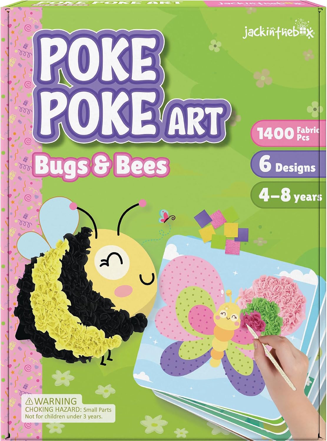 Jackinthebox Poke Art Magical Flower Pressing Craft Kit for Girls - Bugs