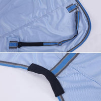 Horse Fly Sheet, Standard Neck Comfy Mesh Fly Sheet for Horses, Equine Summer Sheets UV-Protective Lightblue 66