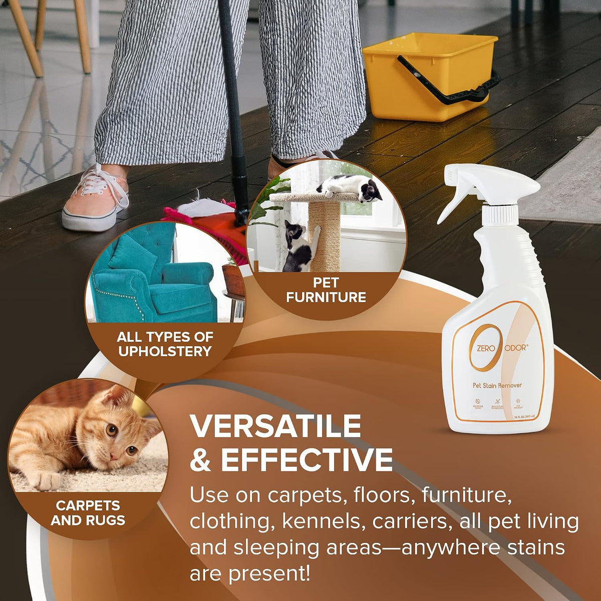 Zero Odor Pet Stain Remover & Odor Eliminator Spray for Carpet - image 3