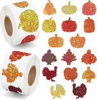 BeYumi Halloween Neon Christian Sticker - Laser Pumpkin and Turkey