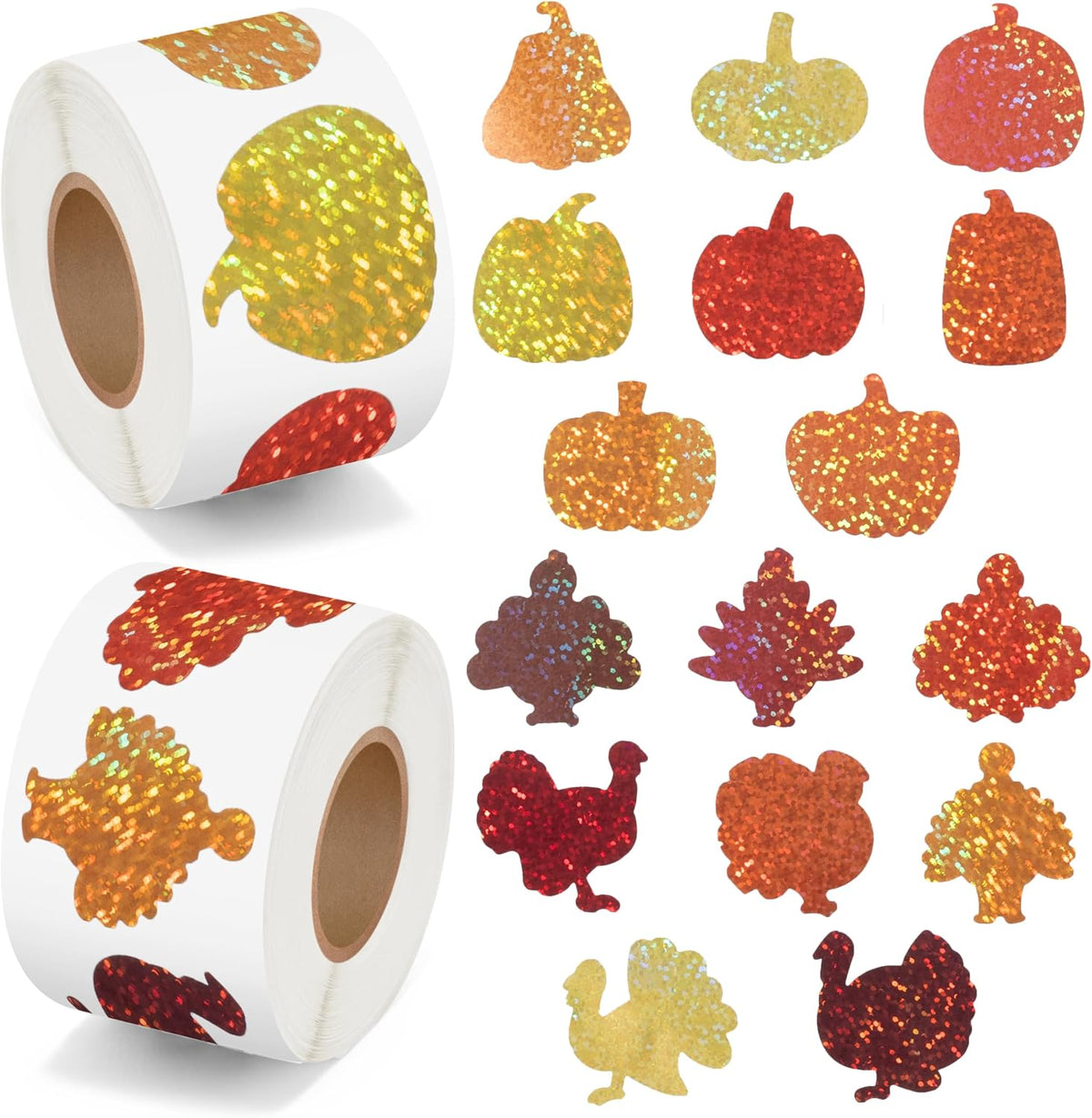 BeYumi Halloween Neon Christian Sticker - Laser Pumpkin and Turkey
