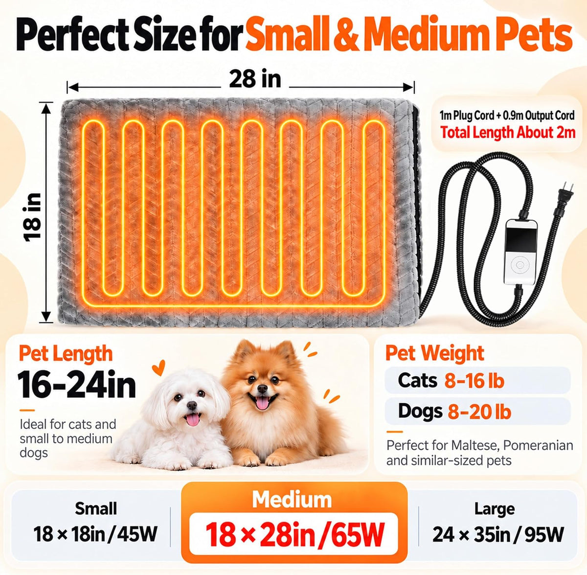 PatiencET 18"x28" Heated Pet Bed - 18*28 - image 2