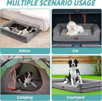 Orthopedic Dog Bed for Large Dog, Pet Couch for Medium Dog Cat, Big Supportive Foam Bolster Sofa with Waterproof Lining Cover, Anti-Slip, Comfort, Washable, 36x27x7.5 in, U Shape, Grey