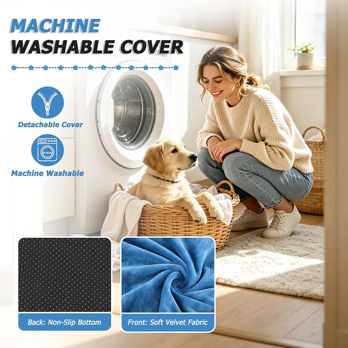Outdoor Pet Heating Pad for Dogs - S: 17.7"x17.7"-Blue - image 2