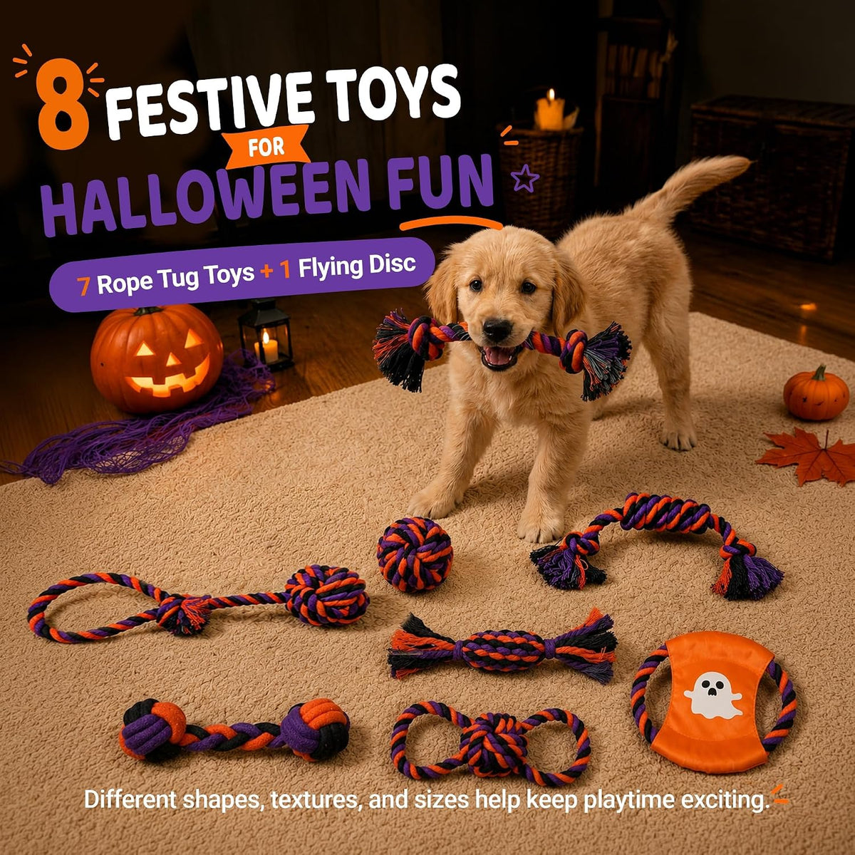Pacific Pups Products Halloween Dog Toys 8-Pack for Small Dogs - Small Dog 8 Pack - image 4