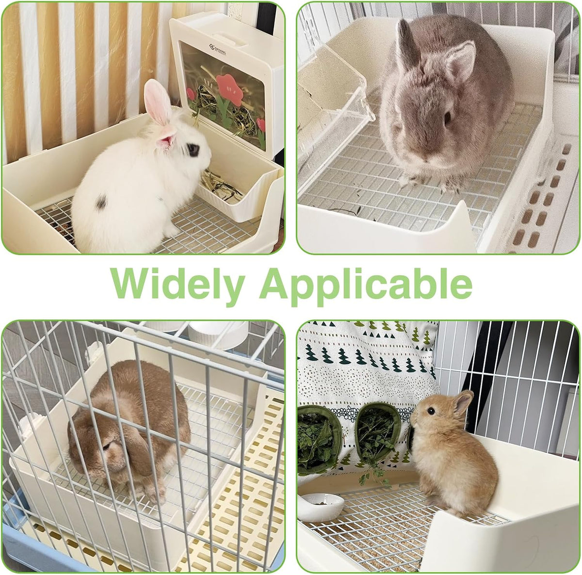 Fhiny Large Rabbit Litter Box for Cage - White - image 3
