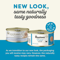 Applaws Wet Cat Food, 24 Count, Limited Ingredient Canned Wet Cat Food, Tuna Fillet with Cheese in Broth, 2.47oz Cans