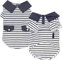 Parisian Pet Preppy Boy Polo Dog Shirt – Puppy Outfits – 100% Cotton Doggie Clothes – Cute Machine Washable Puppy Apparel - Dog Shirts for Large Dogs L