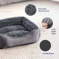 JOEJOY Rectangle Dog Bed for Large Medium Small Dogs - Dark Grey / XL(35"x 25"x 10") - image 2