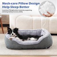 Medium Dog Beds for Medium Dogs Washable - S PLUS (25"x21"x8") / Grey - image 4