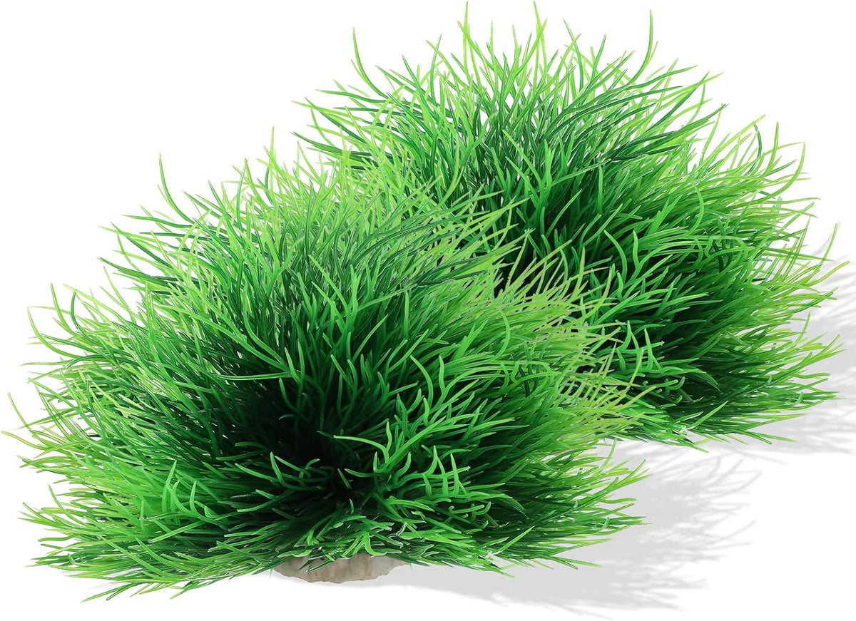 2pcs Aquarium Plants Decorations Artificial Fish Tank Plants Plastic - Light Green