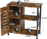 20-29 Gallon Fish Tank Stand, Aquarium Stand with Cabinet Accessories Storage, Heavy Duty Metal Frame, 31.49" L*15.74" W Tabletop, 330LBS Capacity, Rustic Brown PG07YGN