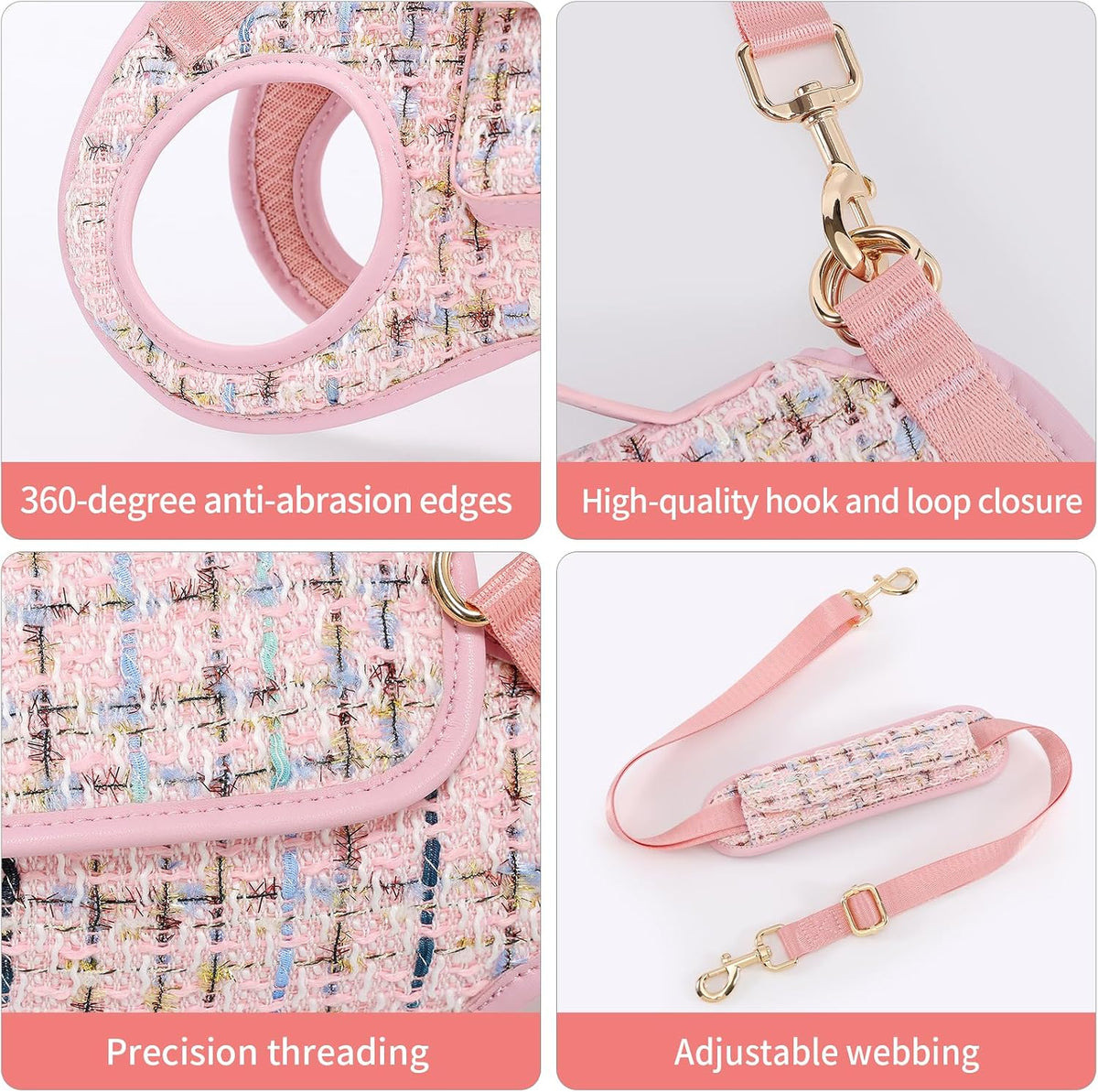 Wakytu Dog Lift Harness Dog Carrier Sling for Small Dogs & Cats - X-Small(2-5 LBS) / 2.0 Pink - image 3