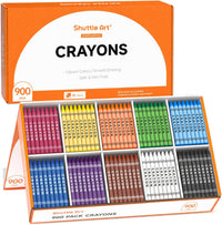Shuttle Art crayon bulk class pack with 720 crayons sorted by color in a storage box - view 2