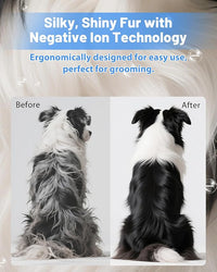 2-in-1 Hands-Free Dog Hair Dryer with Table Clamp – Low Noise Pet Grooming Dryer for Dogs & Cats, Adjustable Heat & Speed, Wearable or Desktop Use(Gray)