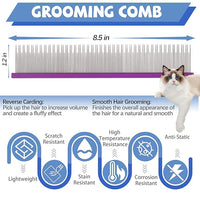 8.5 Inch Dual Tooth Pet Comb for Mats and Tangles,Poratable Grooming Dematting Comb for Indoor Long-haired Cats and Dogs,Pet Family Supplies,Removing Tangles,Knots,Undercoat and Excess Hair