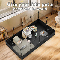 Guinea Pig Cage with Top Cover & 12 Panels - 12 Panels / Black - image 2