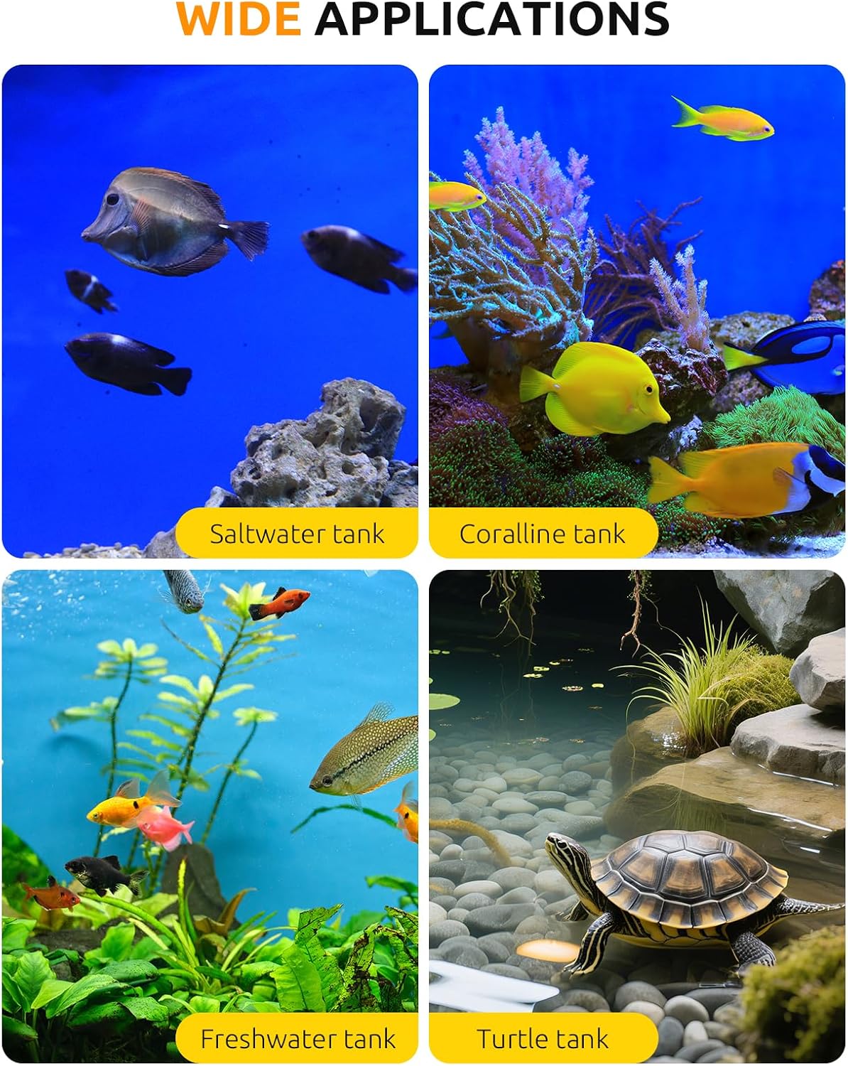 SEAOURA 500W Aquarium Heater for Fish Turtle 70-80 Gal Thermostat - 15-25 Gallon Tank - image 3