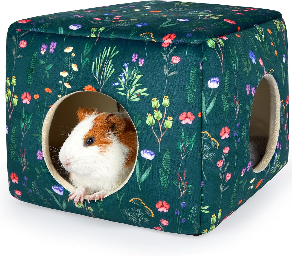 Bienbee Guinea Pig Hideout - Green Flowers