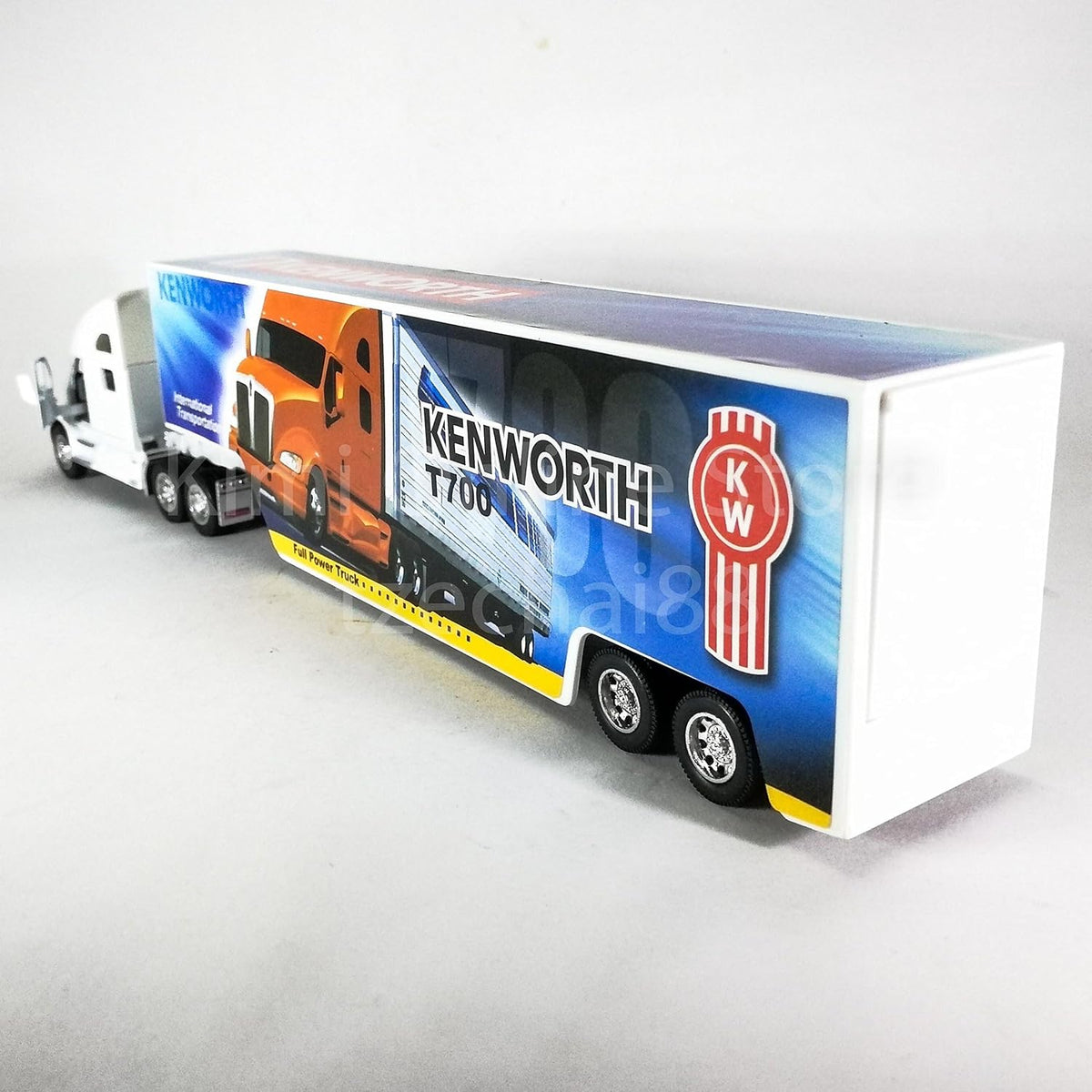 KiNSMART Kenworth T700 Container Truck, 1:68 Scale - White With Decals - image 3